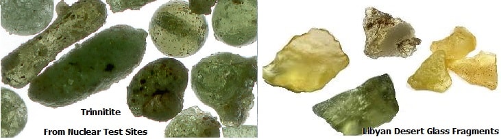 Trinitite from known nuclear blasts comparison with Libyan Desert Glass