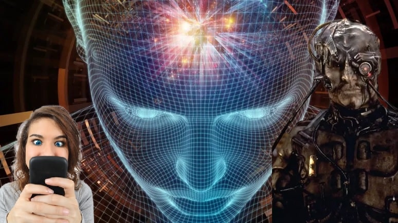 Human Brain Connected to Android