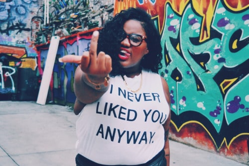 Black Woman Flips the Bird