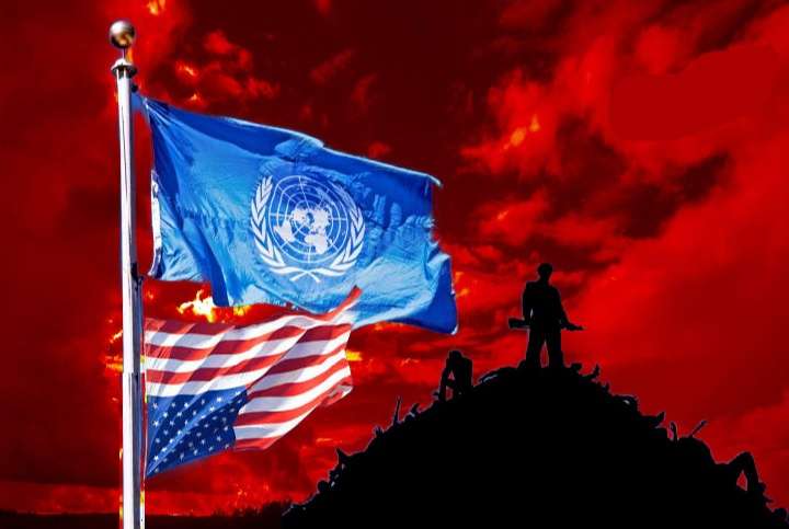 UN and US Flag