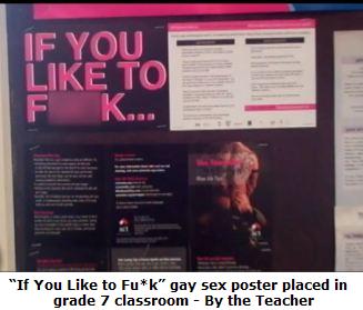Gay sex poster in School