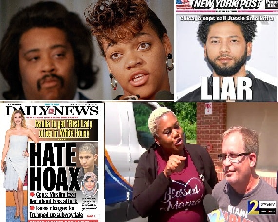 Hate Crime Hoax Collage