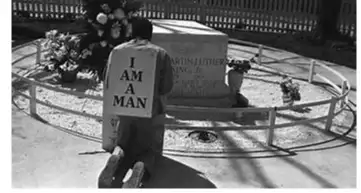 AT MLK Gravesite - I am a Man protestor