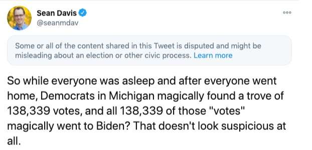 Deleted Tweet From Sean Davis of the Federalist