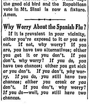 News Article Spanish Flu Early 1900s