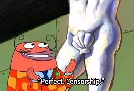 censoring the phallic image humorously or priming the young mind to subconsciously focus on the penis.