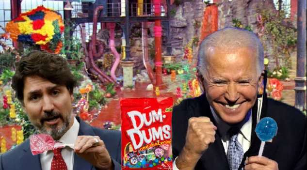 Trudeau and Biden in Candy Land