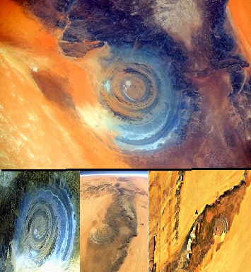 Various vantage points Eye of the Sahara formation