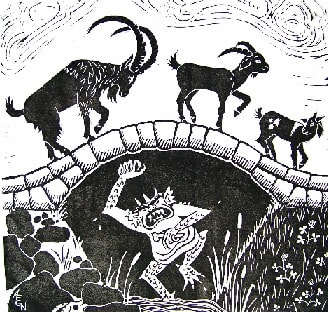 woodcut ogre bridge